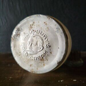 Antique Woodbury's Cold Cream Jar, Antique Milk Glass Jar